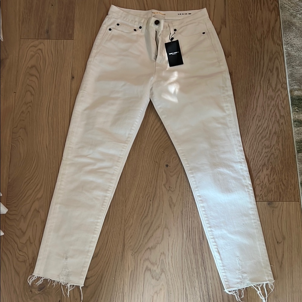 NEW YSL white jeans